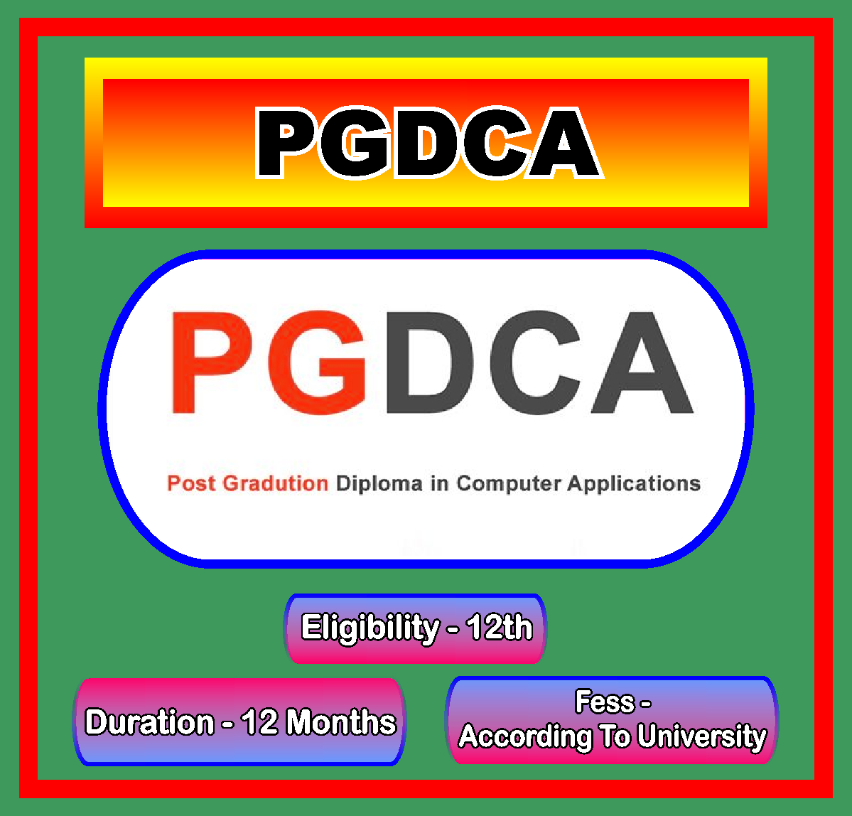 Post Graduate Diploma Diploma In Computer Application